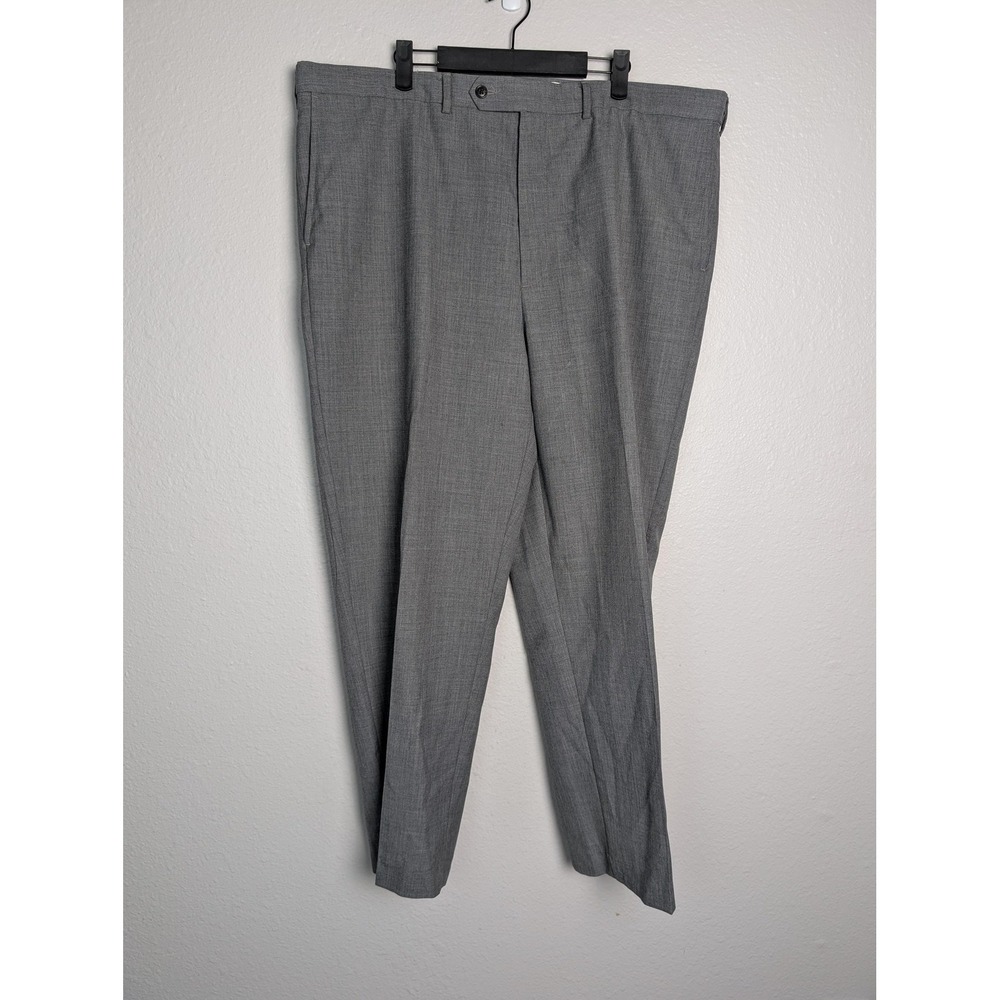 Lands' End Dress Pants Mens 42 Gray Traditional Fit Wool Lined Slacks Business